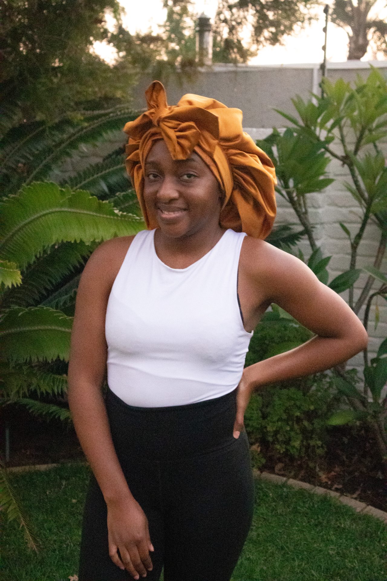 Ndini Hair Bonnets -014 Mustard Satin Bonnet