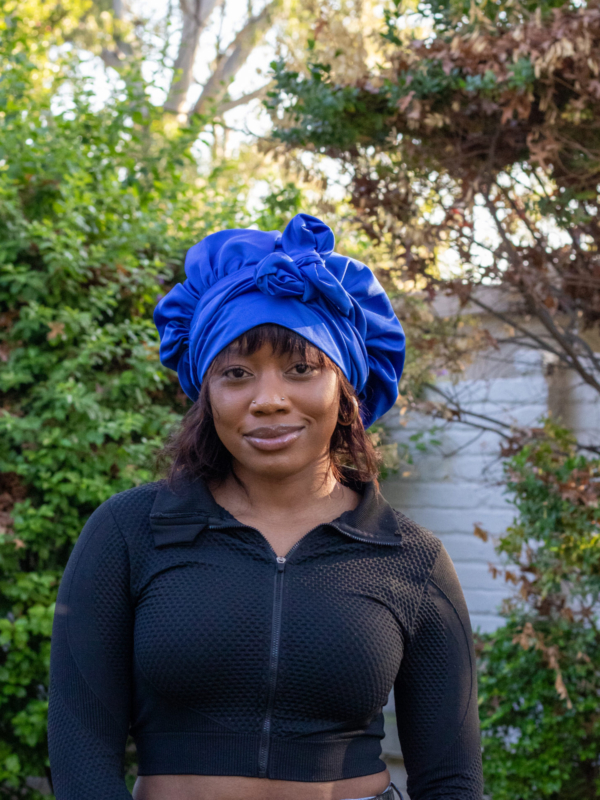 Royal Blue Satin Bonnet